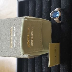 NEW JUDITH RIPKA SS Blue Topaz ring